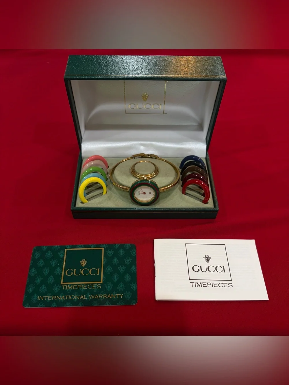 Vintage Gucci 11/12 Watch Complete 12 Bezel Set Box Papers 1993